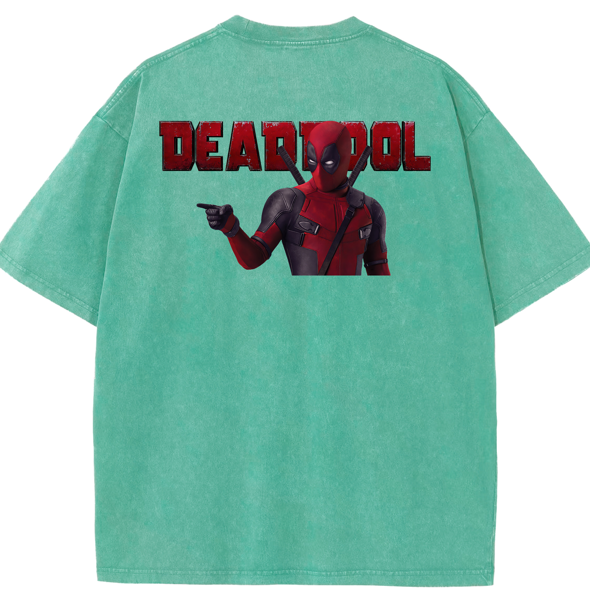（画像用） Deadpool デッドプール 綿100% ヴィンテージ風 半袖Tシャツ（背面プリント）